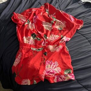 Victoria's Secret Red Floral romper